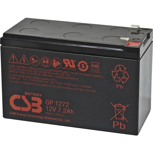 CSB Battery GP 1272 Standby USV GP1272F1 svinčeni akumulator 12 V 7.2 Ah svinčevo-koprenast (&Scaron; x V x G) 151 x 99 x 65 mm plo&scaron;čati vtič 4\,8 mm\, plo&scaron;čati vtič\, 6\,35 mm brez vzdrževanja\, n, (20438580) Cene