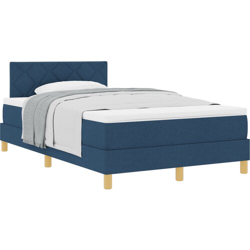 vidaXL Boxspring krevet s madracem Plava 120 x 190 cm tkanina Cijene