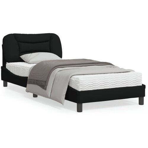 vidaXL Okvir kreveta s LED svjetlima crni 90 x 200 cm od tkanine Cene