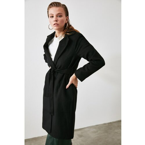 Trendyol Black BeltEd Woolly Cachet Coat Slike
