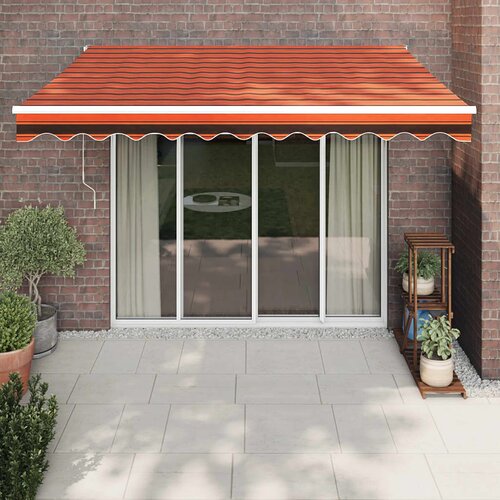 VidaXL Tenda na uvlačenje narančasto-smeđa 3 5x2 5 m tkanina/aluminij Slike