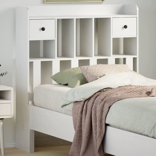 vidaXL Vzglavje s predelki bela 75 cm trdna borovina Cene