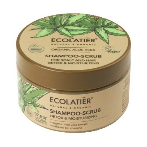 ECOLATIER šampon- piling za kosu sa aloja verom i babasu uljem za detoksikaciju i hidrataciju Slike