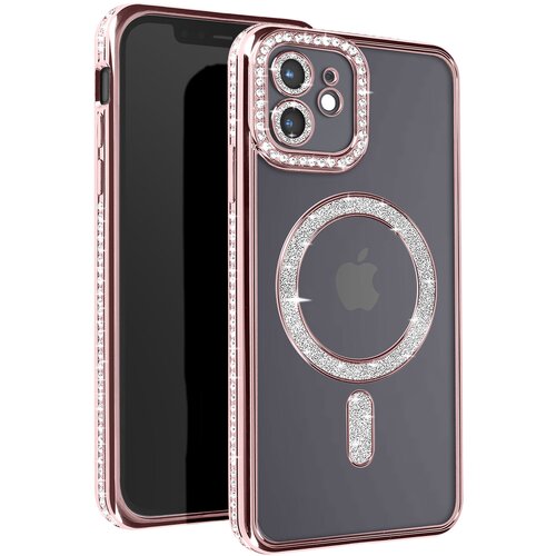 AVIZAR diamond case za iphone 12 za&scaron;čita magsafe contour strass, &scaron;ampanjec roza, (5000015092) Cene