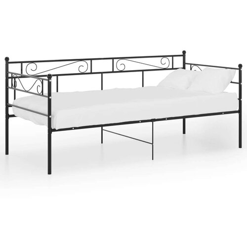  Za krevet na razvlačenje crni metalni 90 x 200 cm Slike