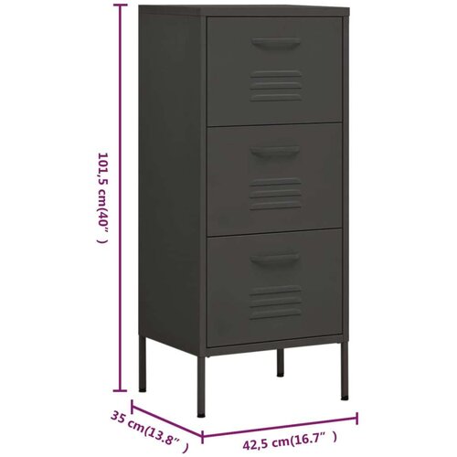 VidaXL Omara za shranjevanje antracitna 42,5x35x101,5 cm jeklo Slike