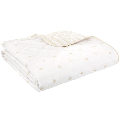 Bianca Bijeli/bež pamučan pro&amp;scaron;iven dječji pokrivač 135x190 cm Mini Star &amp;amp; Stripes &amp;ndash; Slike