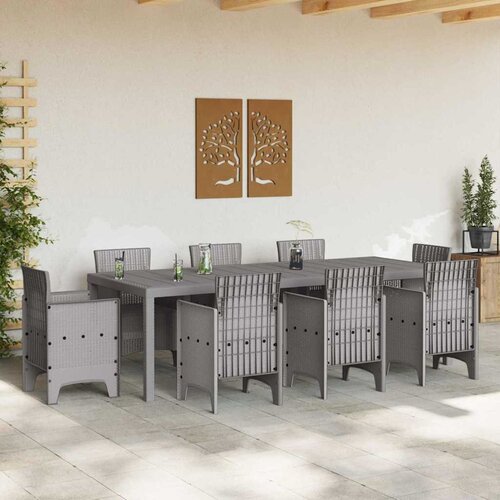  Stol za vrt Svjetlosiva 250 x 100 x 73 cm poliratan Slike