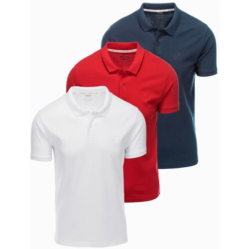 Ombre Set of men&amp;#039;s pique knit polo shirts 3-pack Slike