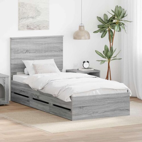  Konstrukcija postelje Siva Sonoma 90 x 200 cm Inženirsko leseno, (5000121615) Cene