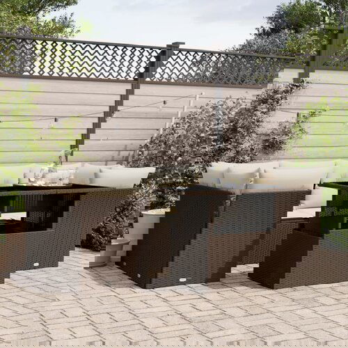 vidaXL 7-dijelni set vrtnih sofa od poliratana s jastucima smeđi Cijene