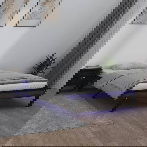 Furnova LED posteljni okvir črn 90x190 cm trden les, (21942780) Slike