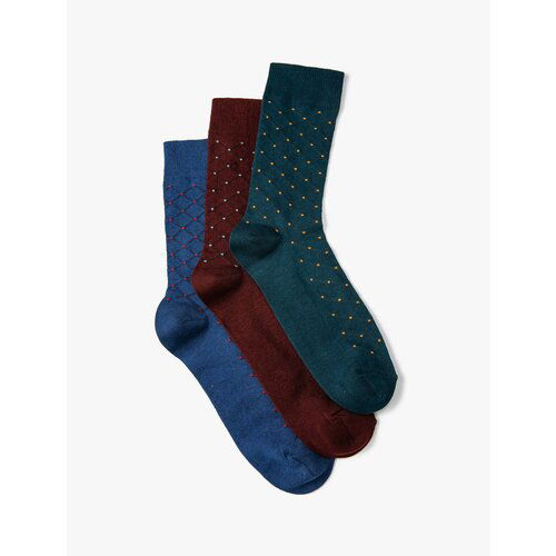Koton 3-Piece Socks Set Geometric Patterned Multicolored Slike
