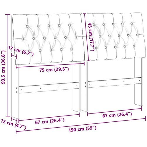 VidaXL tapecirani uzglavlje tamno siva 150 cm čvrsto borovo drvo Slike
