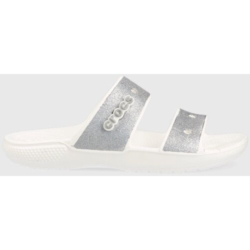 Crocs Natikači Classic Glitter II Sandal ženski, srebrna barva, 207769 Slike