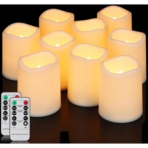 YUNSHENG 9x LED sveča z daljincem - 7,5 x 10 cm Slike
