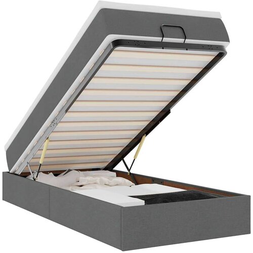 VidaXL Otomanski okvir kreveta s madraca tamnosivi 90x190cm tkanine Slike