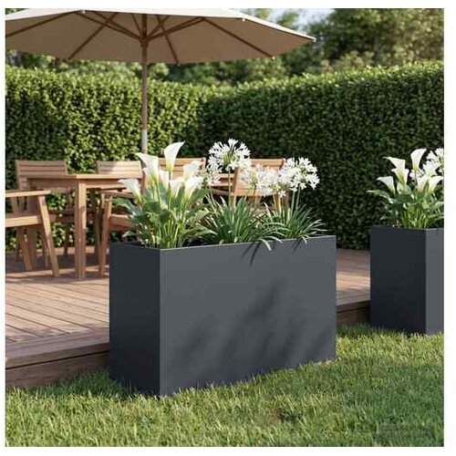 vidaXL Vrtna saksija Antracit 80 x 40 x 50 cm Čelična vrata - Antracit 80 x 40 x 50 cm 1 Cijene