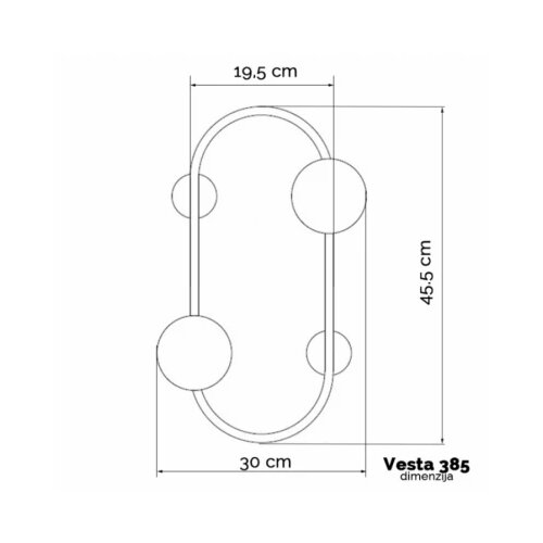 Vesta 385 ZIDNA LAMPA 2*G9 MESING Cene