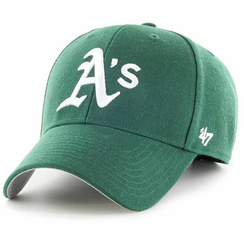 47 Brand Kapa s primesjo volne MLB Oakland Athletics zelena barva