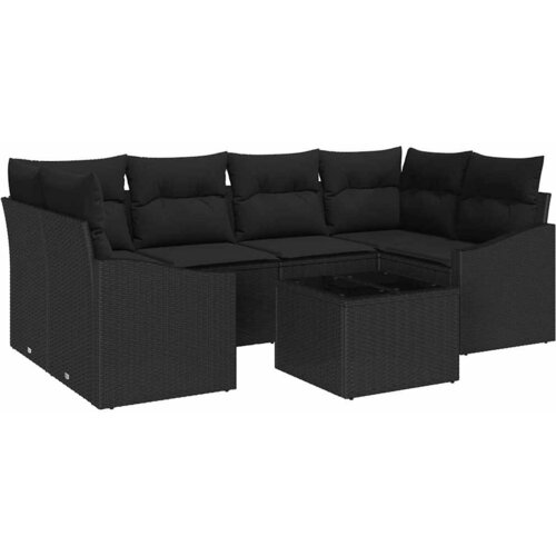  Set sofe 7 kom. Crna poliratan 234 x 123,5 x 85 cm Slike