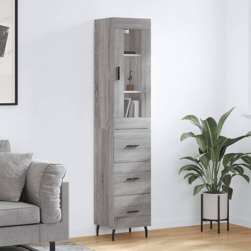 vidaXL Visoka komoda siva sonome 34 5x34x180 cm od konstruiranog drva Cijene
