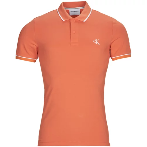 Calvin Klein Jeans Polo majice kratki rokavi TIPPING SLIM POLO Oranžna