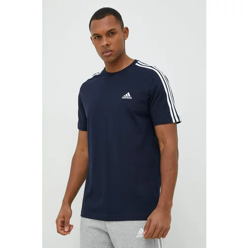 Adidas Bombažna kratka majica mornarsko modra barva