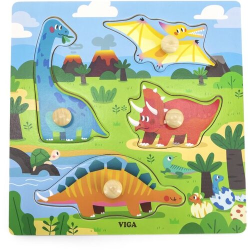 Viga 44596 puzzle s ručkama - dinosauri Cene