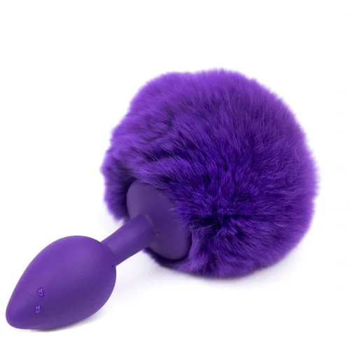 Afterdark Butt Plug with Pompon Purple/Purple Size S
