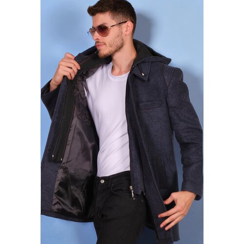 Dewberry PLT8335 MEN'S COAT-DIAGONAL BLUE-BLACK Cene