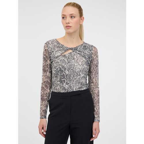 Orsay Black Women's Patterned Long Sleeve T-Shirt - Women's Cene