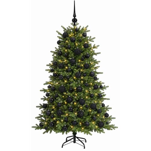  Umjetno božićno drvce s kuglicom 210 cm 300 LED lampica - 210 cm s LED-ima i crnim lopticama Slike