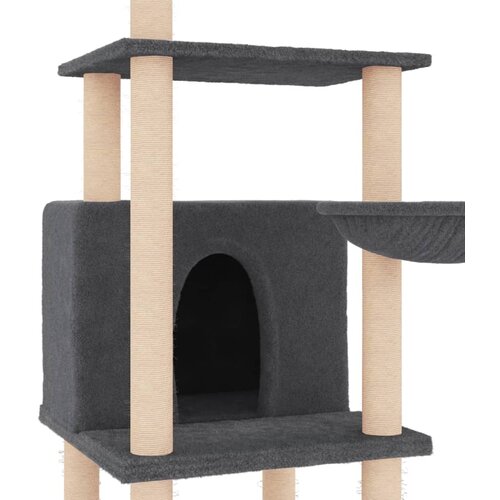  Penjalica za mačke sa stupovima za grebanje tamnosiva 132 cm Slike