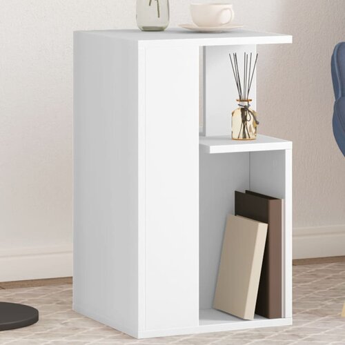 VidaXL Stranska mizica bela 35x35x60 cm inženirski les Slike