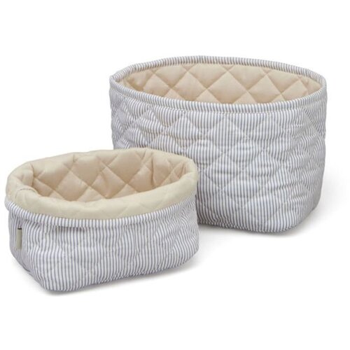 CamCam Copenhagen Svijetlo plave tekstilne dječje kutije za pohranu u setu 2 kom Classic Stripes Blue, Praline – Cijene