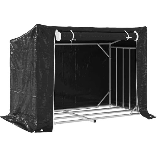  Stalak za drva za ogrjev s ki&amp;scaron;nom navlakom 151x80,5x110,5 cm Slike