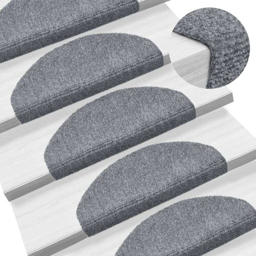 vidaXL samoljepljivi Otirač za Stepenice 15 kom Igličasti 65x21x4 cm Svijetlo Sivi Cene
