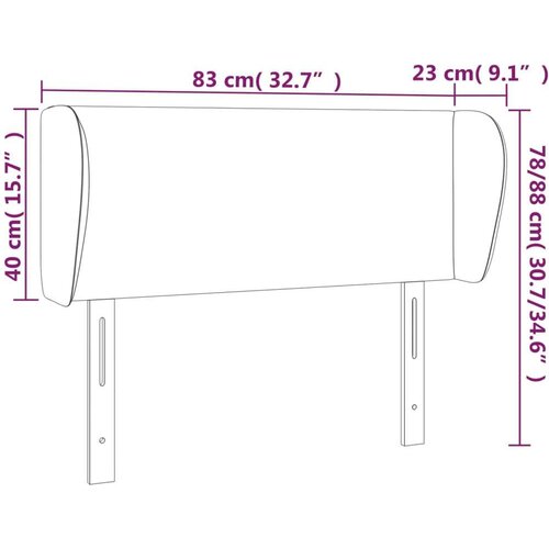 VidaXL uzglavlje s u&amp;scaron;ima tamnoplavo 83x23x78/88 cm bar&amp;scaron;unasto Slike