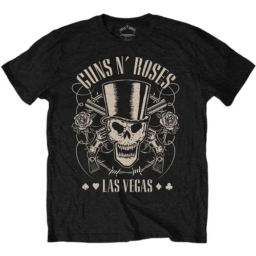 Guns N' Roses Košulja Top Hat, Skull & Pistols Las Vegas Unisex Black S