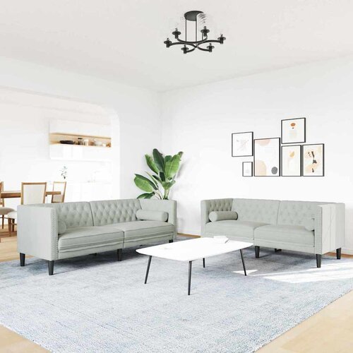  Kauč za dnevni boravak 2 pcs Svijetlo siva 194 x 74,5 x 70,5 cm Cijene