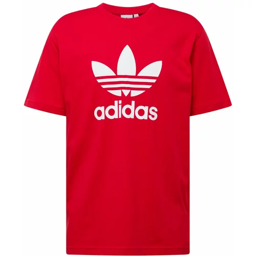 Adidas Majica 'Adicolor Trefoil' crvena / bijela