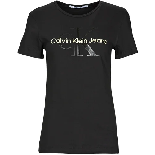 Calvin Klein Jeans glossy monogram slim tee crna