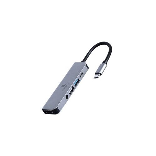 Docking station USB adapter Type-C 5-in-1 multi-port adapter Hub + HDMI + PD + stereo audio GEMBIRD A-CM-COMBO5-02 Slike