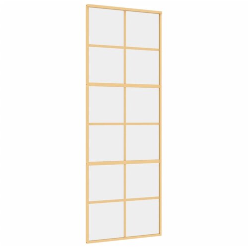 vidaXL Drsna vrata zlata 76x205 cm prozorno ESG steklo in aluminij, (20983324) Cene