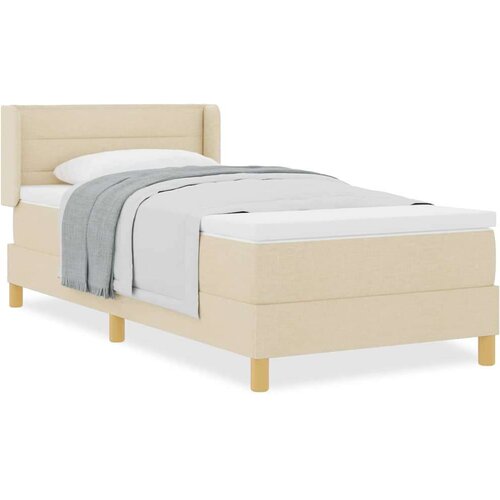  Boxspring - Krevet s oprugama s madracem Krema 90 x 190 cm tkanina Slike