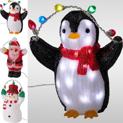  LED spolja&amp;scaron;nja božićna dekoracija 25xLED/2xAA 21 cm IP44 pingvin Slike