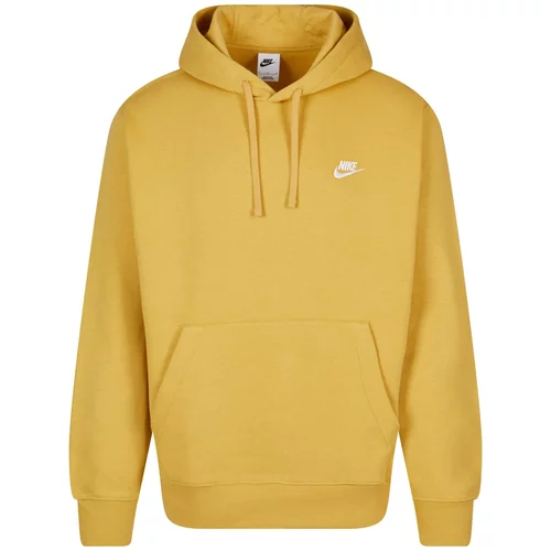Nike Sportswear Sweater majica 'Club Fleece' tamo žuta / bijela