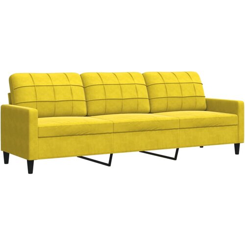 VidaXL Kavč trosed rumen 210 cm žamet, (21256051) Slike