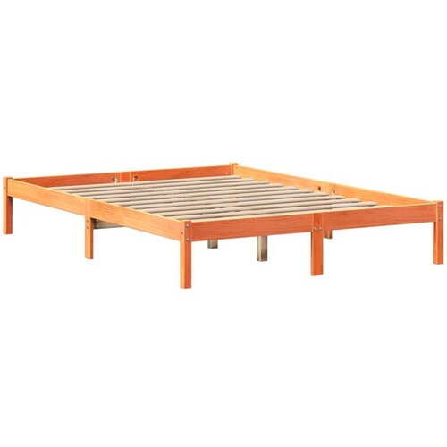 VidaXL Krevet s regalom za knjige bez madraca 135 x 190 cm od borovine Slike